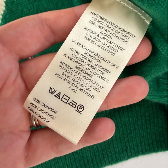Free People Sweater Womens Medium 100% Cashmere Addie Argyle Green Oversized - Picture 8 of 12